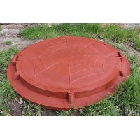 Люк полимерно-песчаный дачный красный 1,5 т 750х50 мм