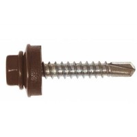 Саморезы кровельные шестигр. коричневые 4,8х29 мм (300 шт.) Саморезы кровельные шестигр. коричневые 4,8х29 мм (300 шт.)