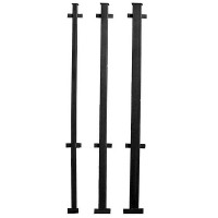 Столб заборный профильный, d=50х50 мм h=2,4 м (планки, чёрная краска) Столб заборный профильный, d=50х50 мм h=2,4 м (планки, чёрная краска)